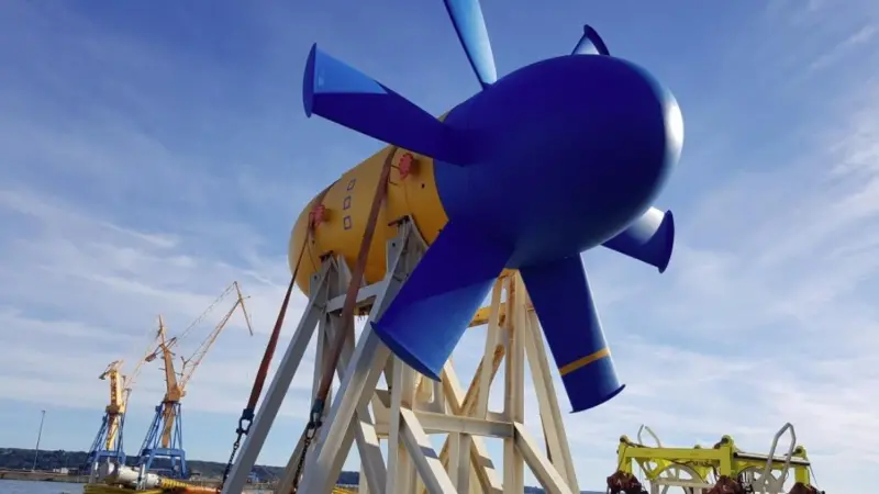 Sabella test turbine at launch in 2018