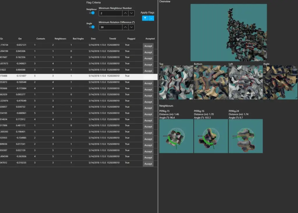 Part of the software interface