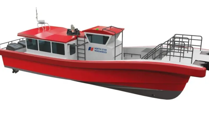 Daughter craft are used to safely transfer technicians between the in-field SOV to the wind turbines
