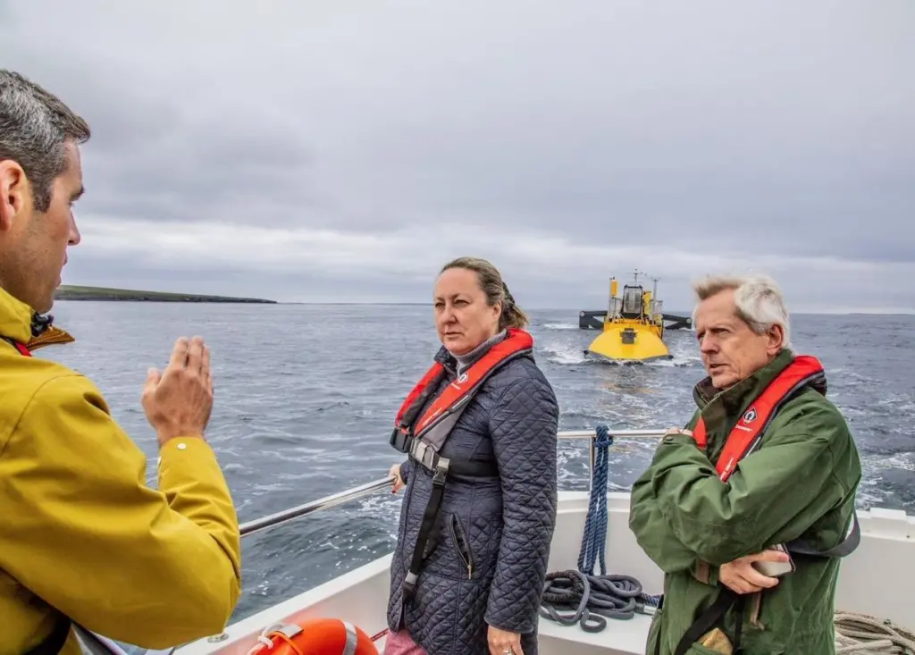 The Ministers visited EMEC’s Fall of Warness tidal test site