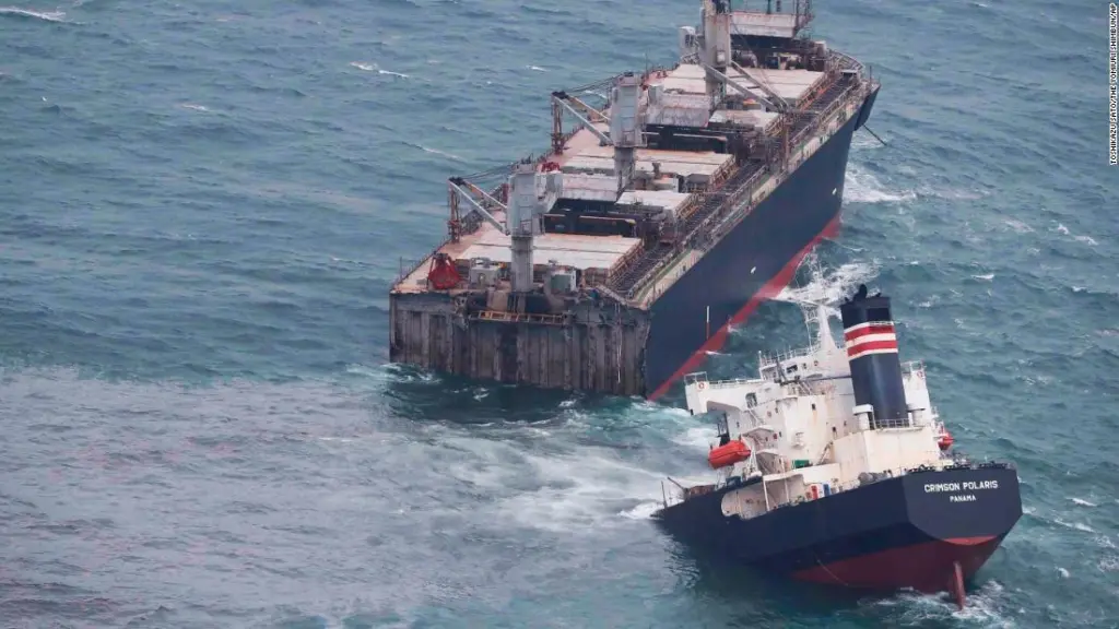 'Crimson Polaris' broke in two after grounding off Japan (CNN)