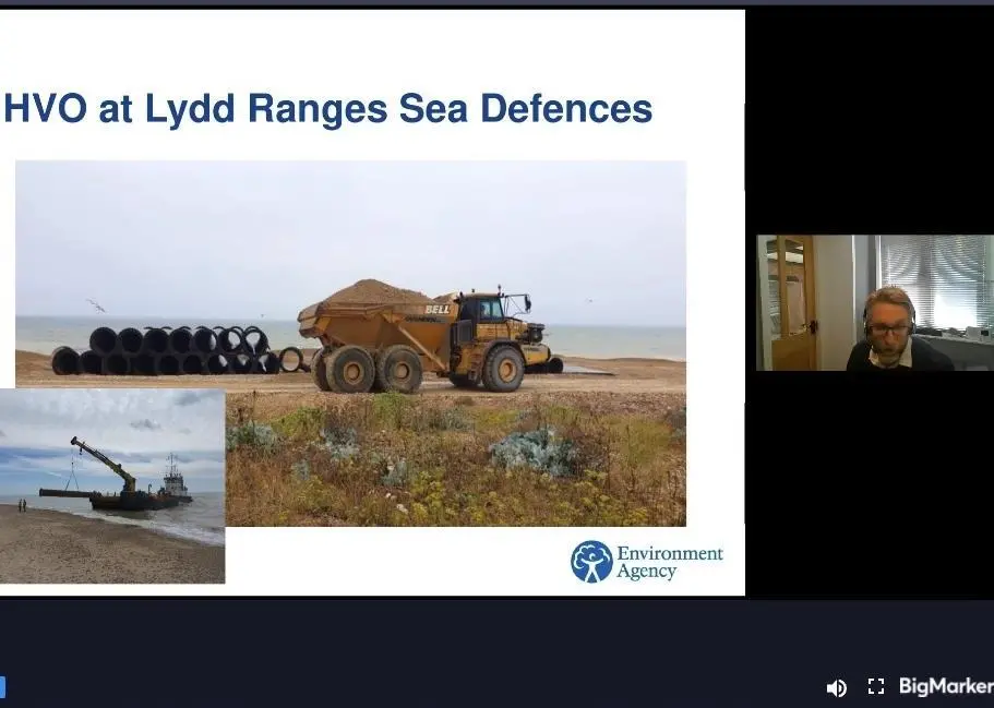 Screenshot of Andy Powell's Environment Agency presentation at Seawork Connect
