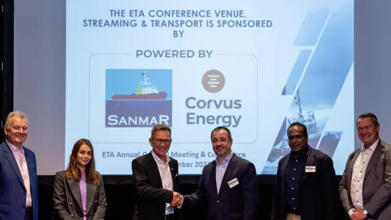 Sanmar and Corvus signed the MOU at ETA's annual meeting (Corvus)