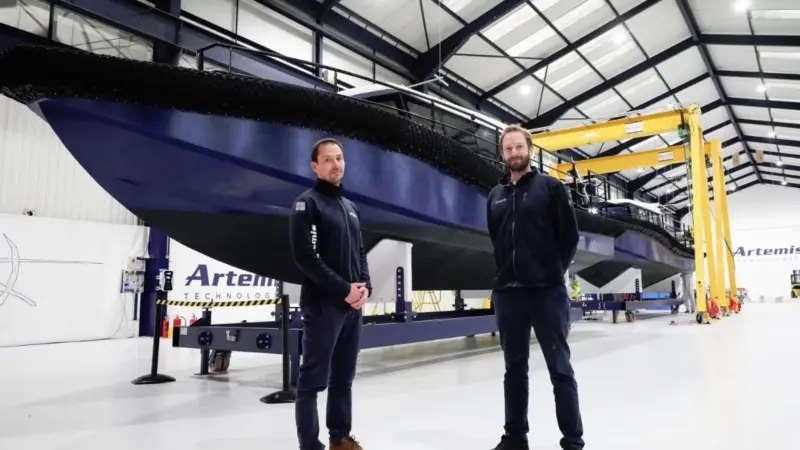 Pictured at the 42,000 sq ft facility in Titanic Quarter’s Channel Commercial Park, from left, Romain Ingouf, Technical Director and David Tyler, Commercial Director