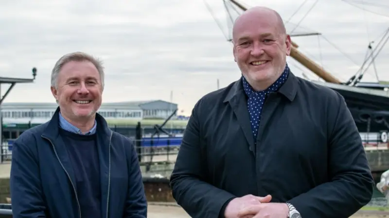 Eric Briar, Manor Renewable Energy (MRE) chief executive officer, and Toby Mead, MRE chief operating officer, look forward to growth as part of the OEG Offshore group  (Photo- Manor Renewable Energy)