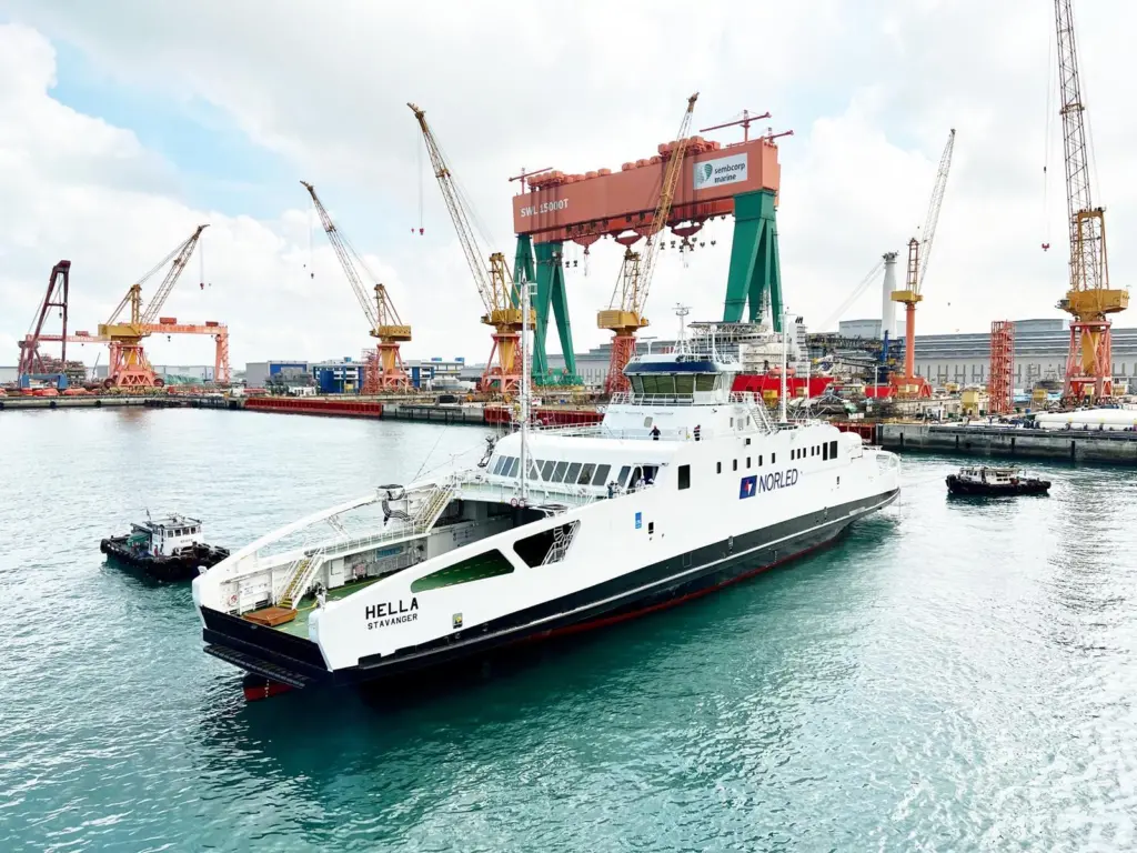 1st Norled Ropax Ready for loading onboard transport vessel at SCM Tuas Boulevard Yard