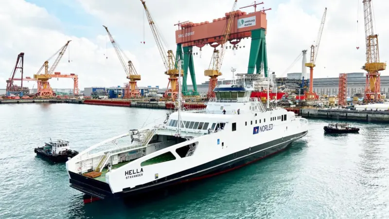 1st Norled Ropax Ready for loading onboard transport vessel at SCM Tuas Boulevard Yard