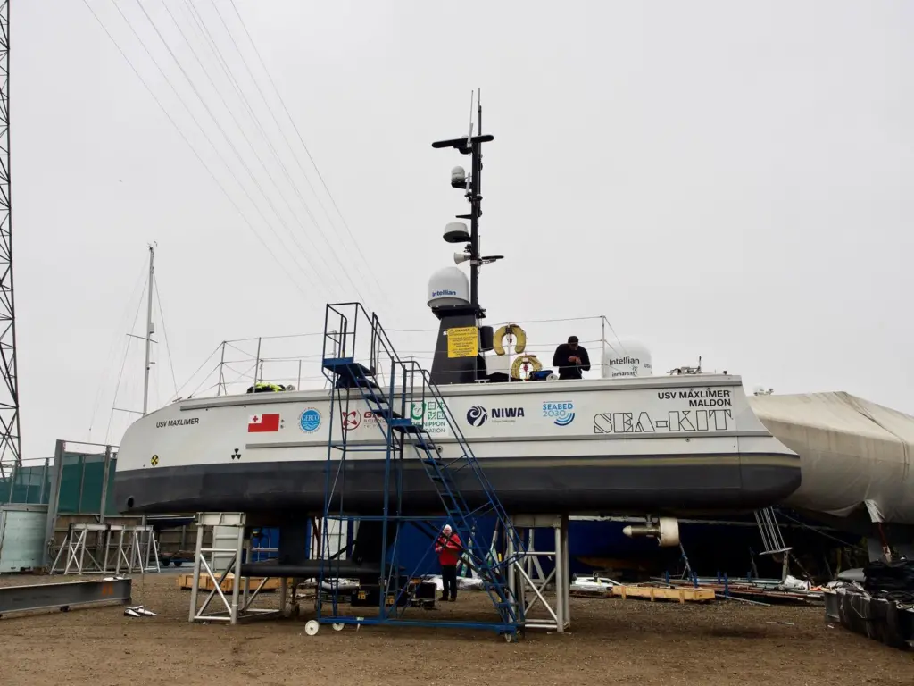 SEA-KIT USV Maxlimer preparing for despatch to Tonga - credit SEA-KIT International
