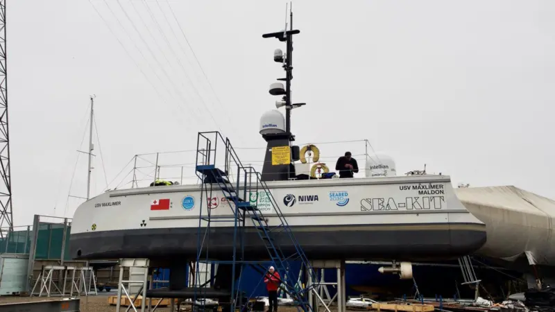 SEA-KIT USV Maxlimer preparing for despatch to Tonga - credit SEA-KIT International