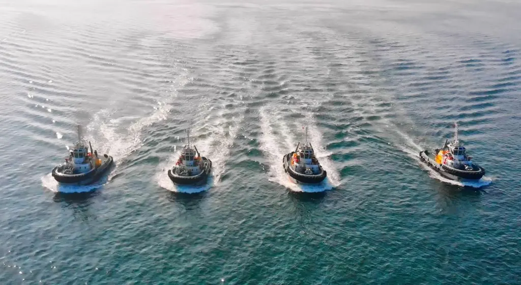 Sanmar's latest deliveries include four RAstar 3200SX tugs for a Pakistan owner (Sanmar)