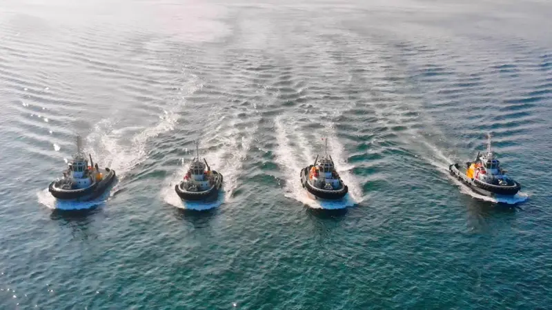 Sanmar's latest deliveries include four RAstar 3200SX tugs for a Pakistan owner (Sanmar)