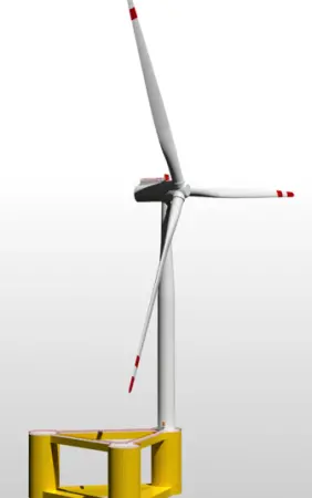 WINDMOOR 12MW floating wind farm concept. Figure by Inocean