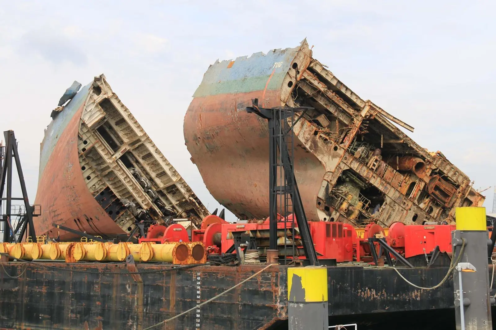 Wreck removal is an important source of income for the salvage industry (Peter Barker)