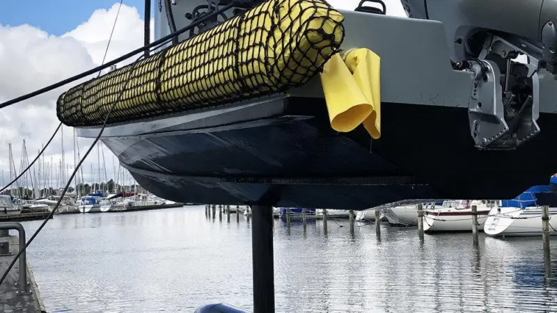 Dacoma's Airkeel on a RIB testing platform