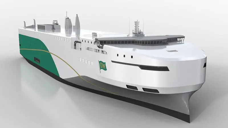 A graphical rendering of the new pure car carrier