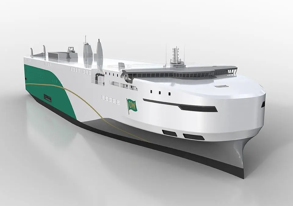 A graphical rendering of the new pure car carrier