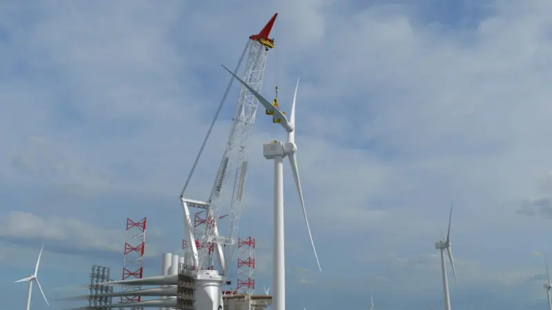 With this crane, Cadeler will be capable of installing foundations and wind turbines for next generation offshore wind projects worldwide