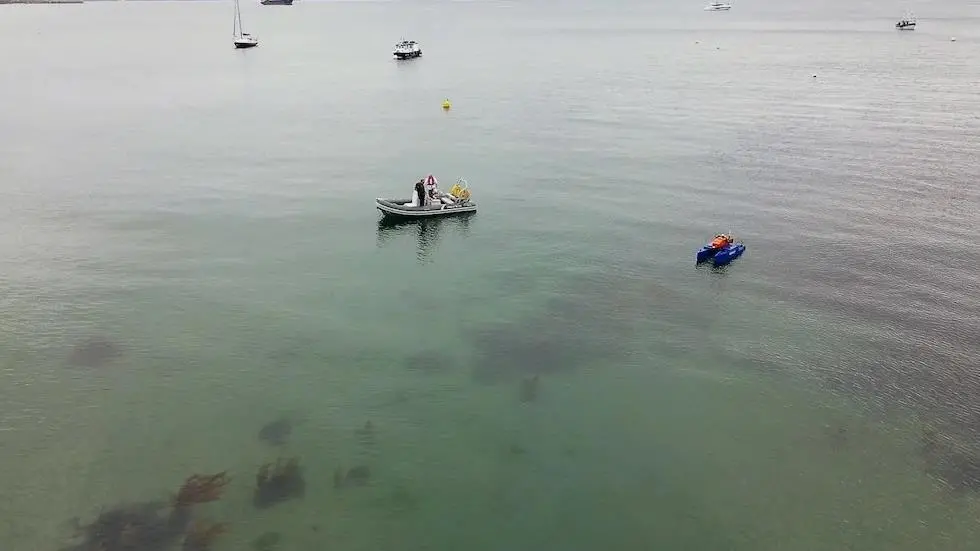 HydroSurv REAV-28 Unmanned Surface Vessel (USV) surveying seagrass meadow - credit Valeport