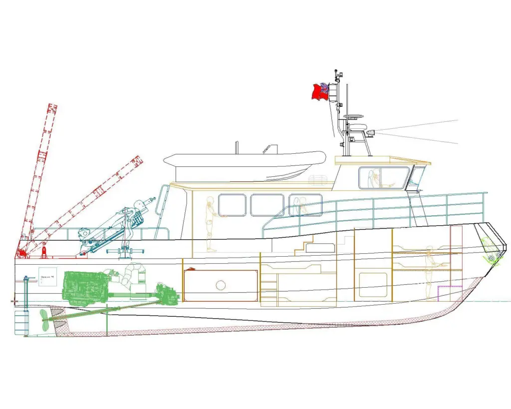 Lines plan of EIFCA boat from Goodchild Marine