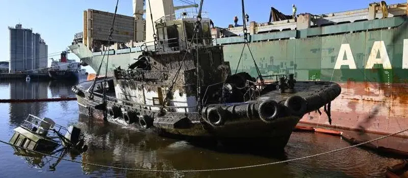 The first tug York Cove has already been raised