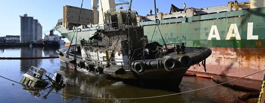 The first tug York Cove has already been raised