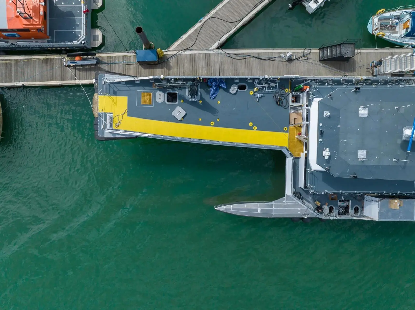 The vessel's single outrigger hull design could herald a new direction in CTVs (Credit- Diverse Marine)