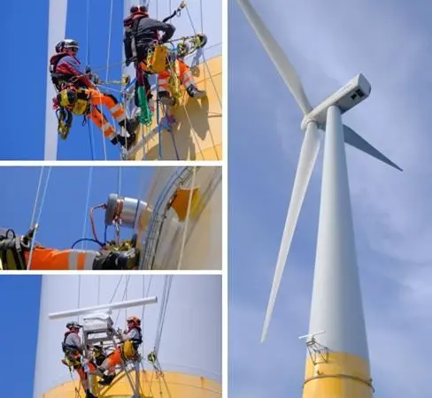 Attaching radar to a wind turbine used C-Claw