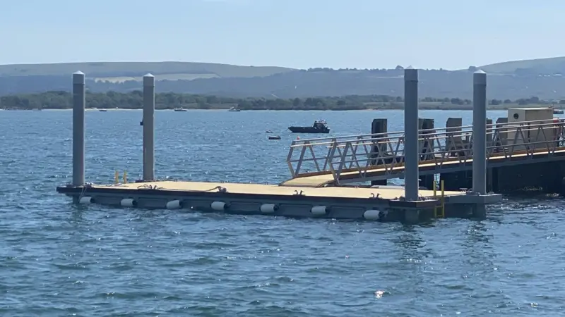 The pontoon was installed at Brownsea Island for the John Lewis Partnership where it will serve as access for visitors travelling to the Castle