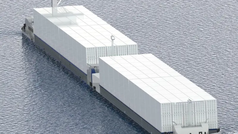 The tug-barge combination will include a range of DMC components (Damen Marine Components)