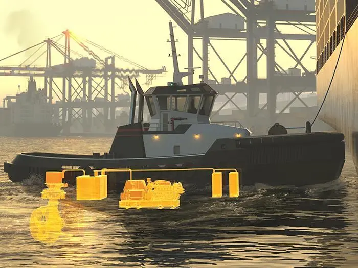 The methanol-hybrid tug will provide a path to carbon-neutral operations (Glosten)