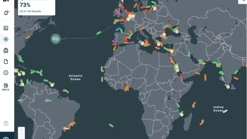 ZeroNorth's Fleet Dashboard gives a worldwide overview