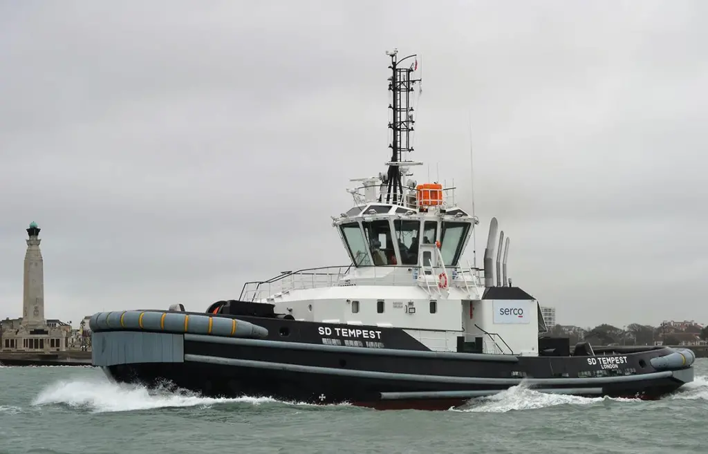 Serco's naval fleet includes the ART 80-32 Rotortug 'SD Tempest' (Serco)