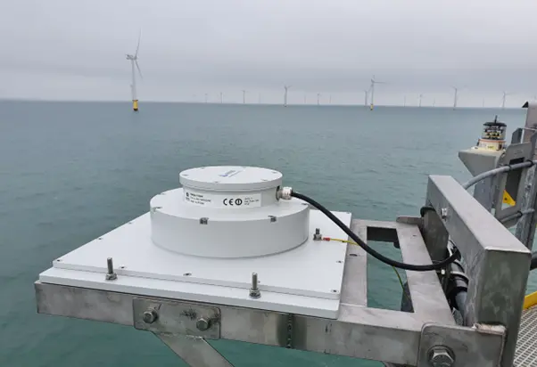 Miros RangeFinder dry-mounted to precisely measure wave height, peak and period at an Offshore Wind Farm (Miros)