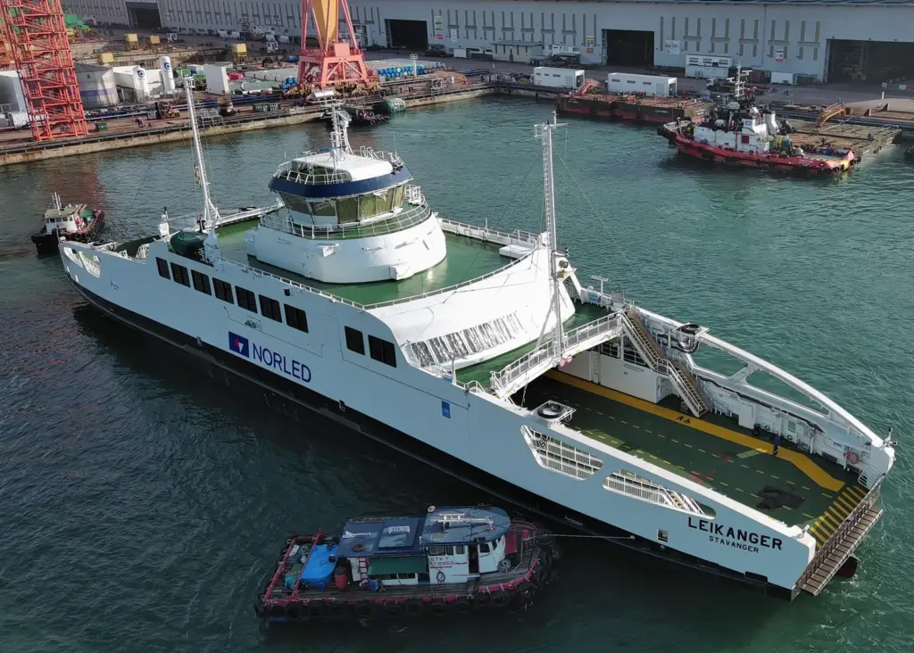 Leikanger is the final unit of three zero-emission battery-powered Ropax ferries constructed by Sembcorp Marine for Norled