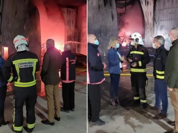 The scene of the fire at La Bajadilla fishing port