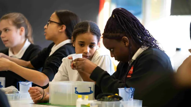 Schoolgirls participating in the Marine Engineering Project workshops Photo: MNWB