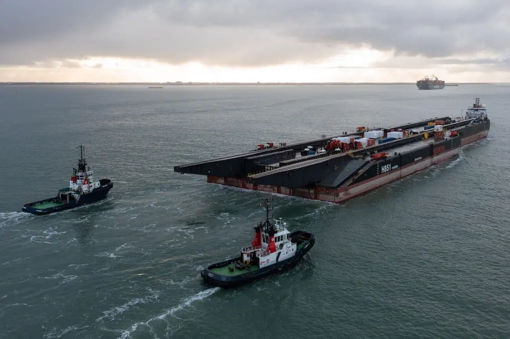 Boluda tugs assisted the arrival and departure of the barge at Flushing (Boluda)