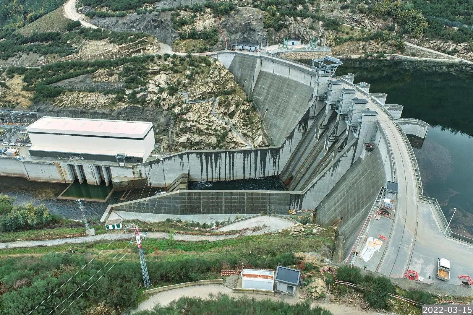Side view of the Tâmega River Hydroelectric Dam