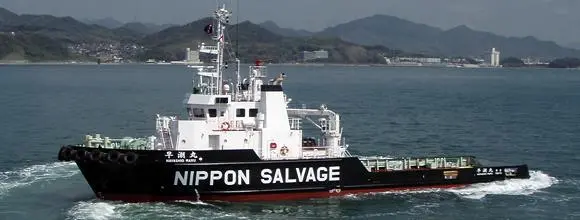 Nippon's oceangoing tug 'Hayashio Maru' assisted with salvage of 'Xin Hai 99' (Nippon Salvage)