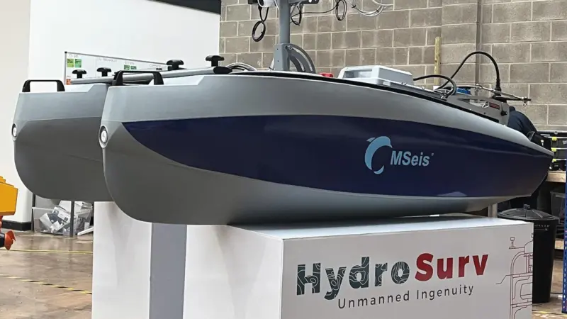 One of three HydroSurv REAV-16 USVs being prepared for delivery to MSeis - image credit HydroSurv