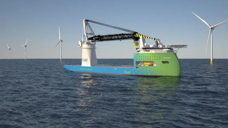 Artist's impression of an Ulstein-designed FFIV for Cyan Renewables