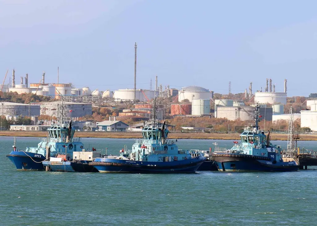 Two Voith tractors and an ASD tug currently serve ExxonMobil's Fawley Refinery (Peter Barker)