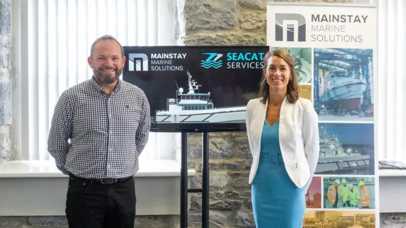 Ian Bayliss, founder of Seacat Services and Charlotte Wood, business development and sales manager at Mainstay Marine Solutions