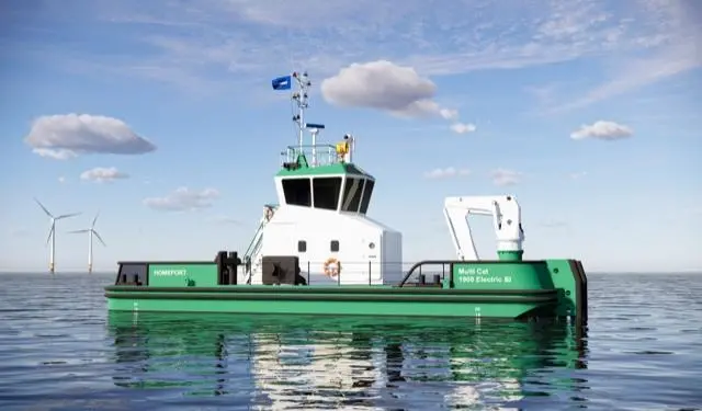No fossil fuel burning  combustion engines are included as standard in Damen's latest Multi Cat (Damen)