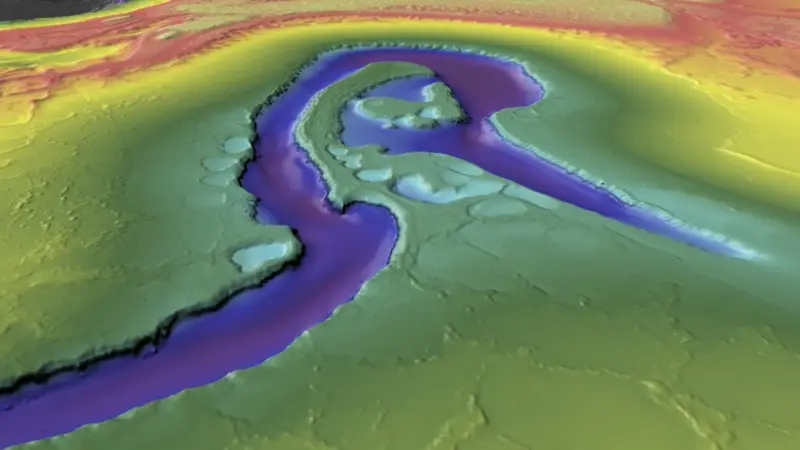 Swathe bathymetry seafloor