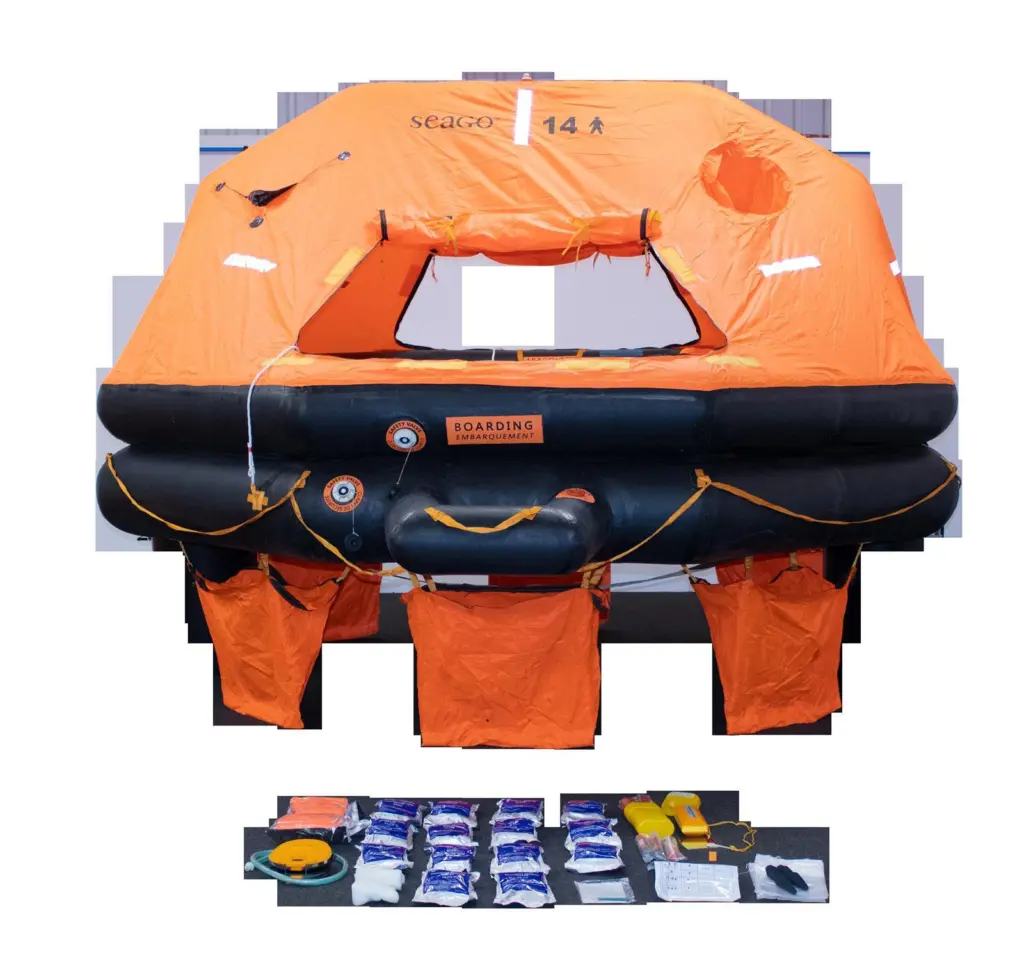 Seago 14 person Sea Master liferaft with safety pack