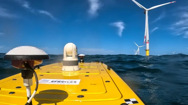 The Autonomous Surveyor USV on its way to a survey mission