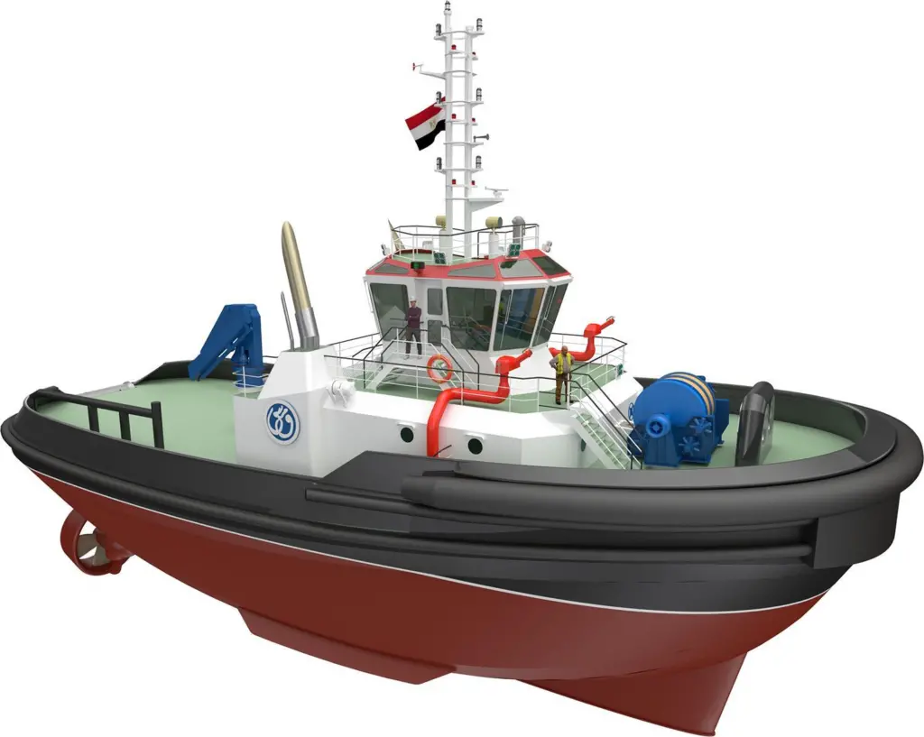 Computer generated image of the RAstar class tug in SCA livery (RAL)