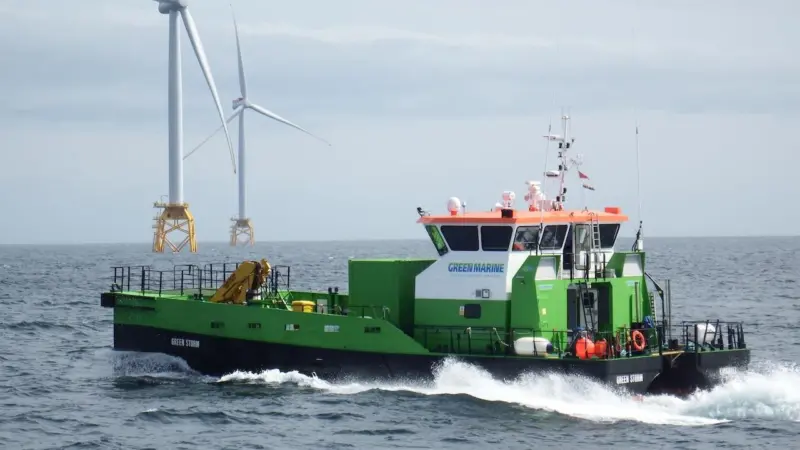 Green Marine's Green Storm Crew Transfer Vessel on Beatrice Offshore Wind Farm