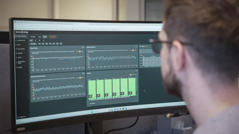 Man looking at computer screen